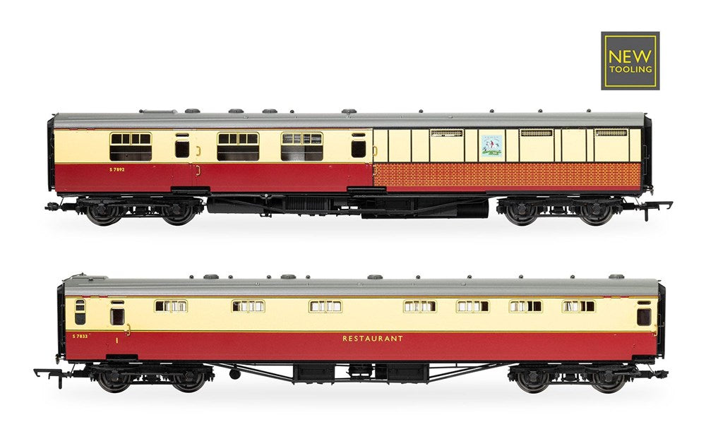 Hornby R40470 OO BR - Kitchen and Buttery Car & Composite Restaurant 'White Horse' - Coach Twin Pack