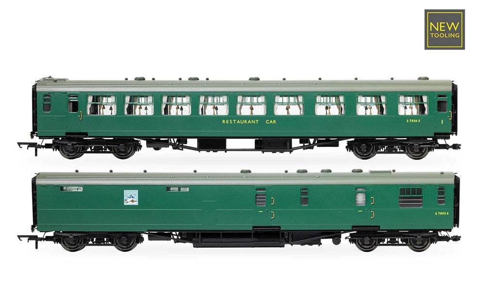 Hornby R40471 OO BR - Kitchen and Buttery Car & Composite Restaurant - 7834 'Jolly Tar' - Coach Twin Pack