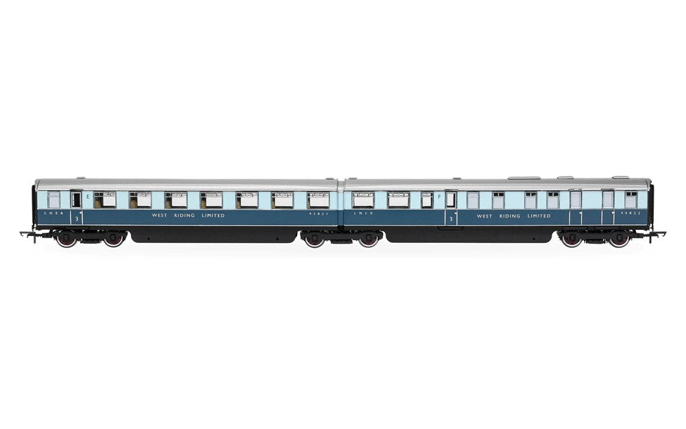 Hornby R40479 OO LNER - 'West Riding Limited' - Open Third & Kitchen Third - Coach pack