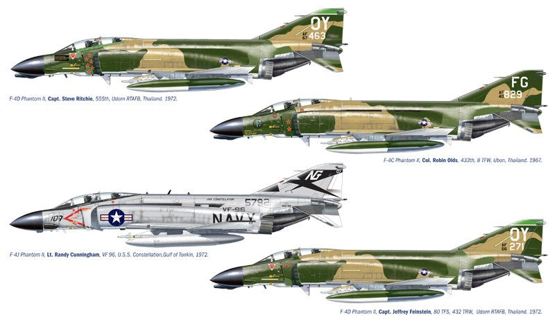 Italeri 1373 1:72 F-4 C/D/J PHANTOM II ACES USAF-US Navy Vietnam ACES
