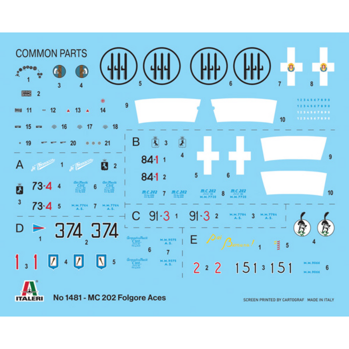 Italeri 1481 1:72 MC.202 Folgore Aces