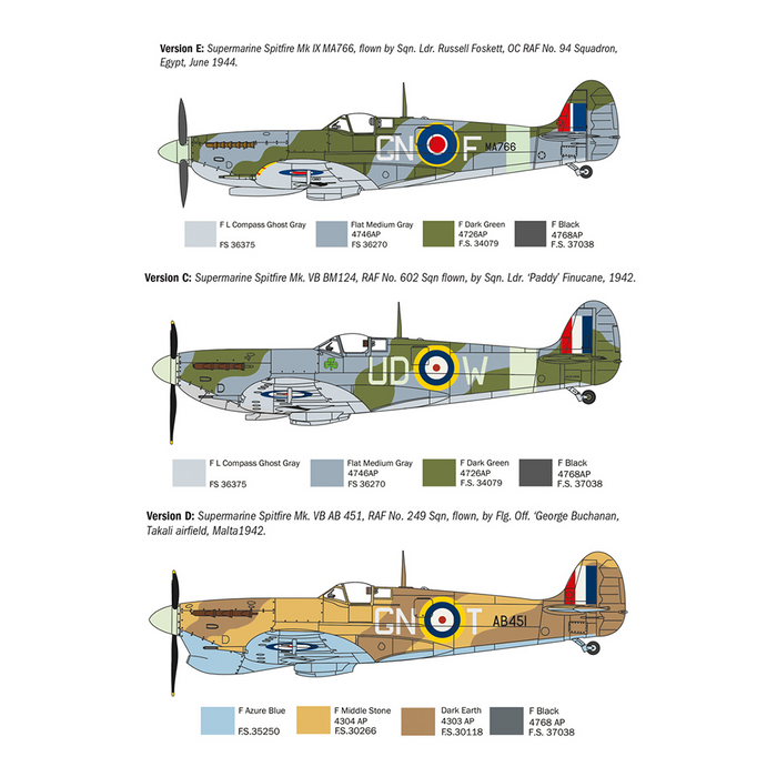 Italeri 1482 1:72 Spitfire Mk.V / Mk.IX Aces