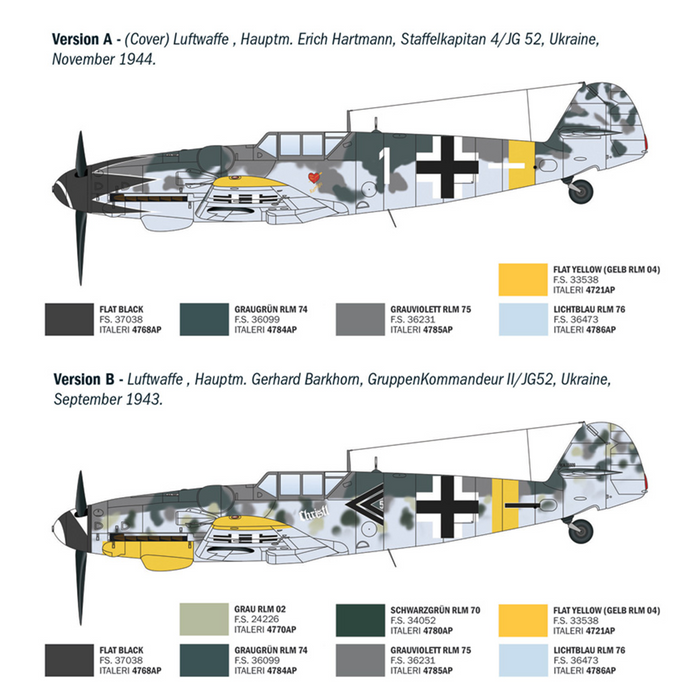 Italeri 1483 1:72 Messerschmitt Bf 109 G-6 Aces