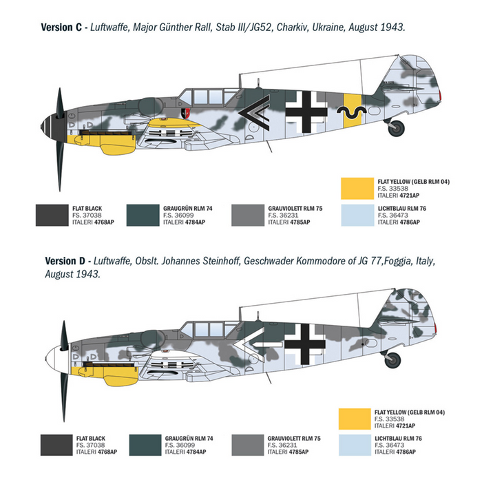 Italeri 1483 1:72 Messerschmitt Bf 109 G-6 Aces