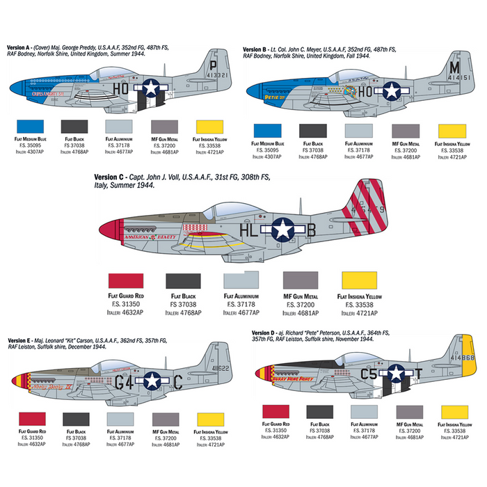 Italeri 1484 1:72 P-51D Mustang Aces