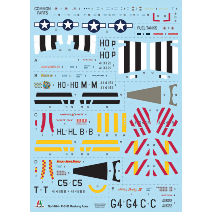 Italeri 1484 1:72 P-51D Mustang Aces