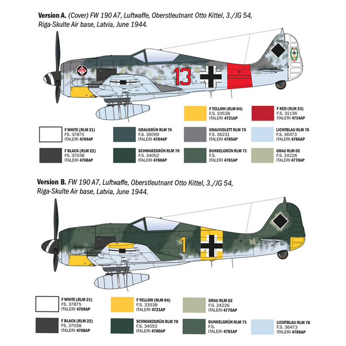 Italeri 1490 1:72 Focke-Wulf FW 190 A-7/A8 ACES