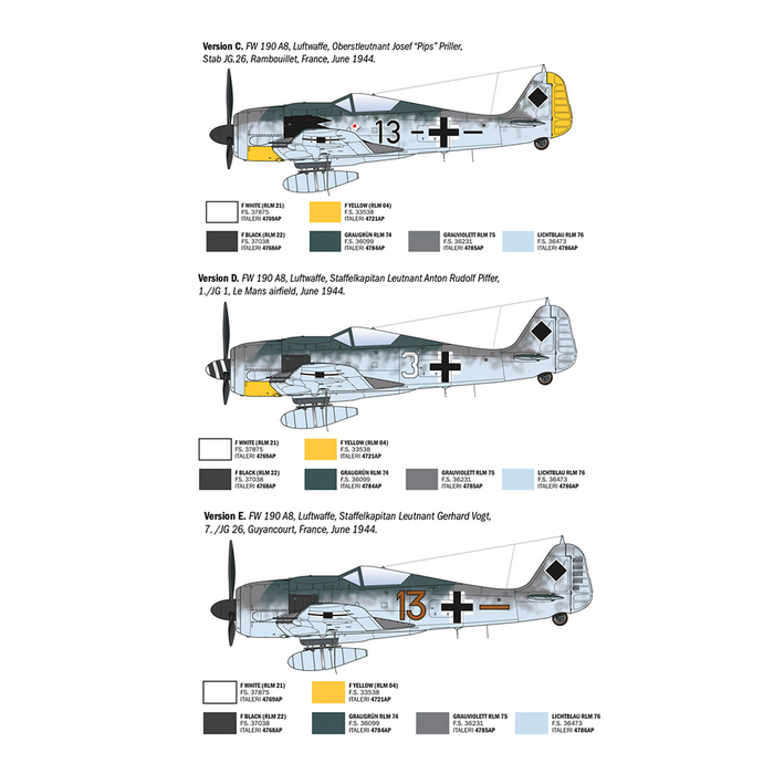 Italeri 1490 1:72 Focke-Wulf FW 190 A-7/A8 ACES