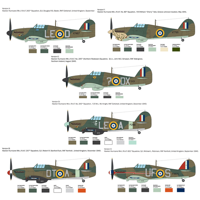Italeri 2838 1:48 Hurricane Mk.l aces
