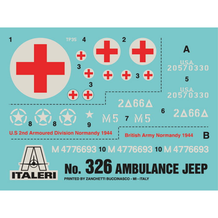 Italeri 0326 1:35 1/4 ton. 4x4 Ambulance Jeep