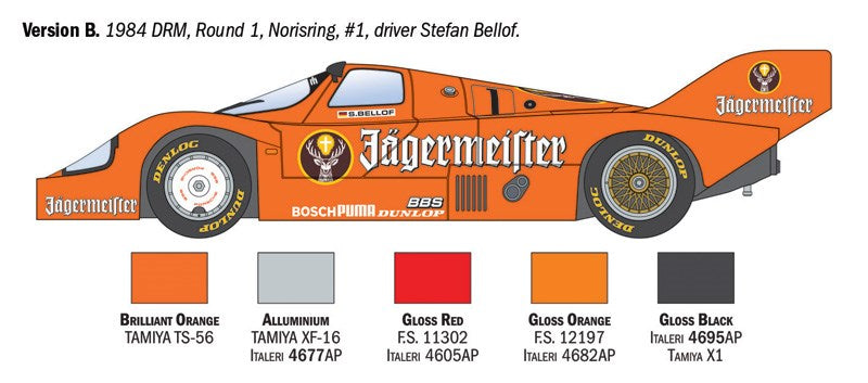 Italeri 3678 1:24 Porsche 956 Jägermeister