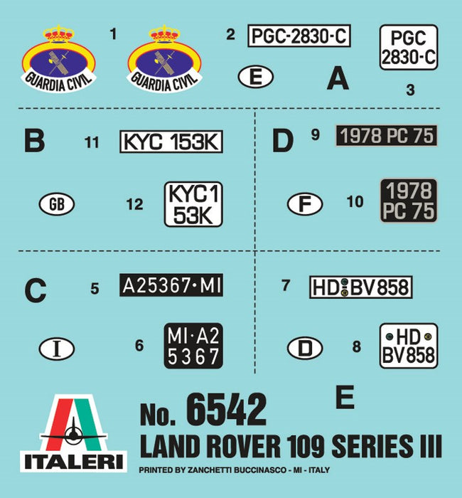 Italeri 6542 1:35 Land Rover Series III 109 "Guardia Civil"