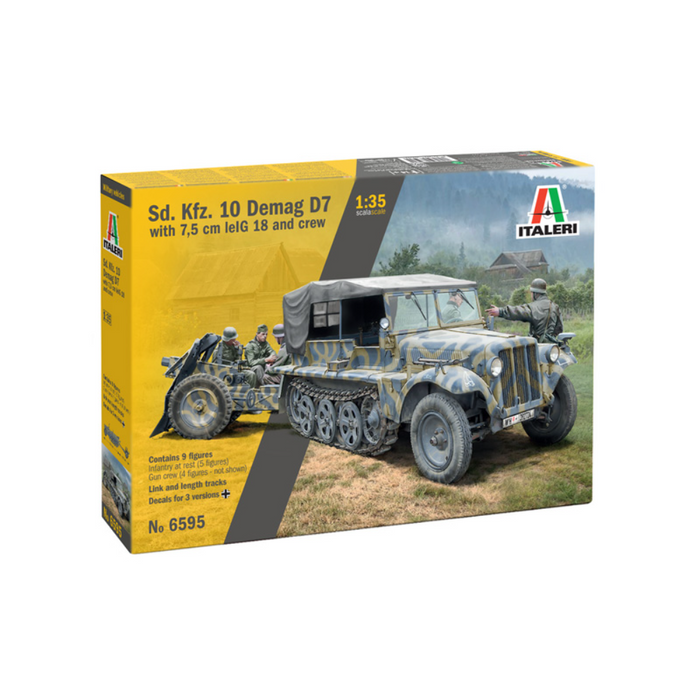Italeri 6595 1:35 Sd. Kfz. 10 Demag D7 with 7,5 cm leIG 18 and Crew