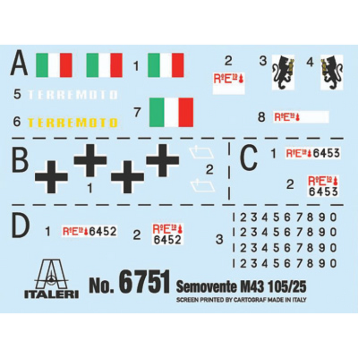 Italeri 6751 1:35 Semovente M43 da 105/25 Bassotto
