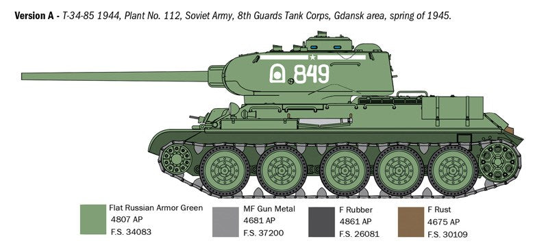 Italeri 6758 1:35 T34/85 Zavod 112 -1944