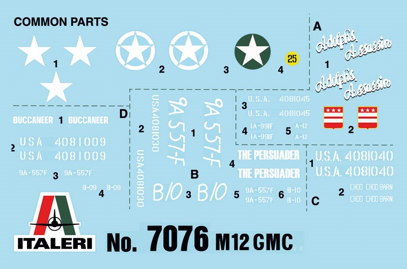 Italeri 7076 1:72 GMC M12 Gun Motor Carriage