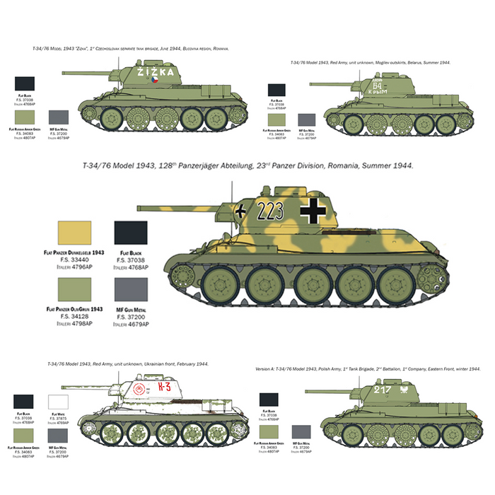 Italeri 7078 1:72 T-34/76 Model 1943