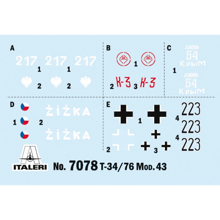 Italeri 7078 1:72 T-34/76 Model 1943