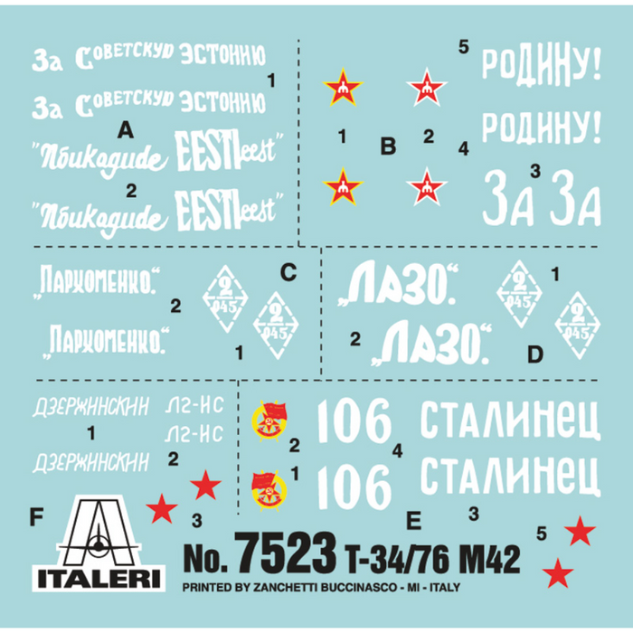 Italeri 7523 1:72 T34/76 m42 (Fast Assembly)