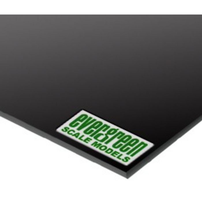 Evergreen 9117 Black Sheet Styrene - 2.0mm Thick - 20.3x53.3cm (2 Sheets)