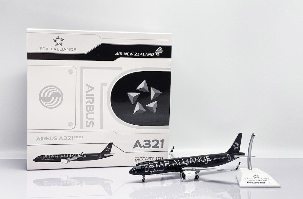 JC Wings XX20349 1:200 Air New Zealand Airbus A321neo ZK-OYB 'Star Alliance - All Blacks'