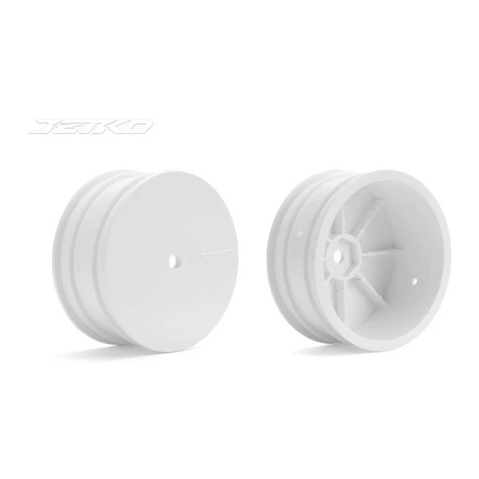 Jetko 1/10 Buggy 4WD Front Wheel/Rim, White (2 pcs)