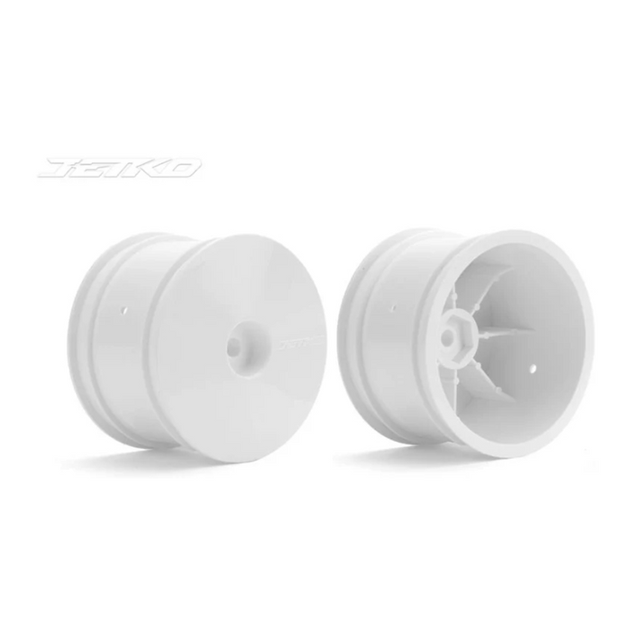 Jetko 1/10 Buggy 2 and 4WD Rear Wheel/Rim, White (2 pcs)