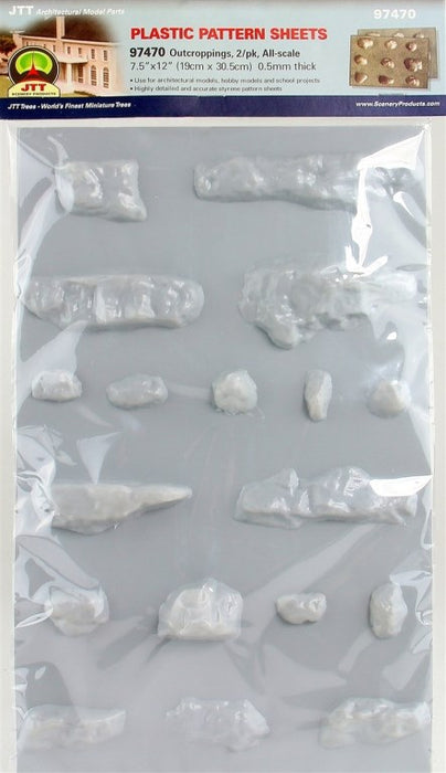 JTT Scenery 97470 Outcroppings - All scale Plastic Sheets 190mm x 305mm (2pcs)