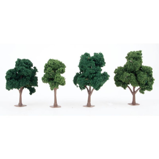 JTT 92132 Large Deciduous Trees, Green Multi Scale 102-127mm (4pcs)