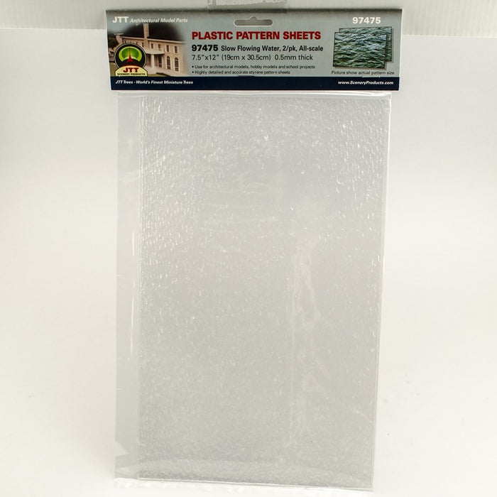 JTT Scenery 97475 Slow Flowing Water - All scale Plastic Sheets 190mm x 305mm (2pcs)