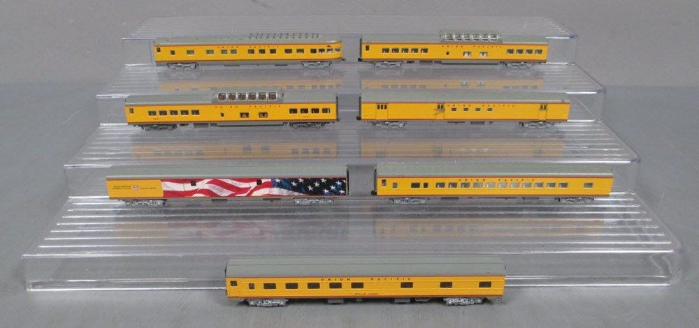 Kato USA 106-086 N Union Pacific Excursion Train 7-Car Set - Ready to Run - Union Pacific (Armour Yellow, gray red)