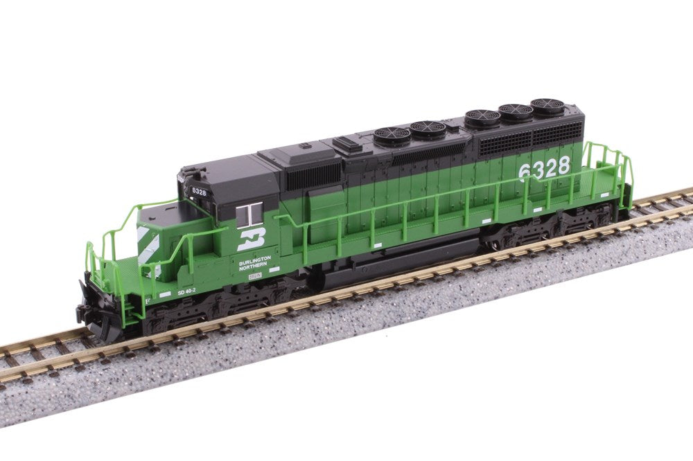 Kato USA 176-4822DCC N EMD SD40-2 Early Production - DCC -- Burlington Northern #6328 (Cascade Green, black, white)