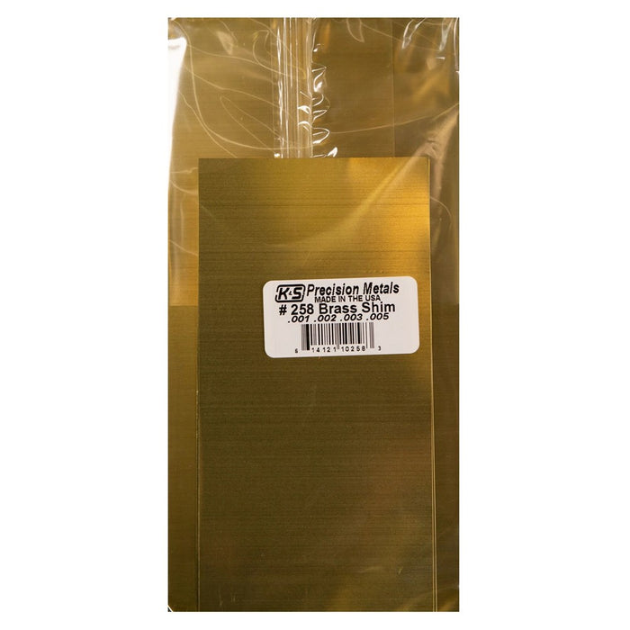 K&S 258 Sheet Brass Shim (6 Pieces - .001 .002 .002 .005)