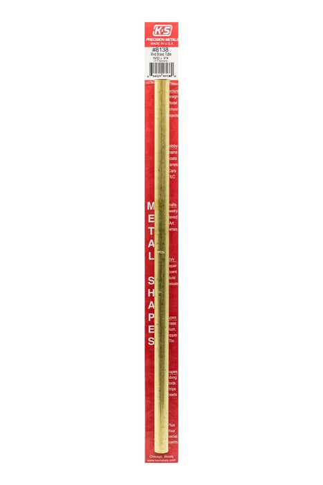 K&S 8138 Brass Round Tube 15/32 x 0.014 - 12" Length