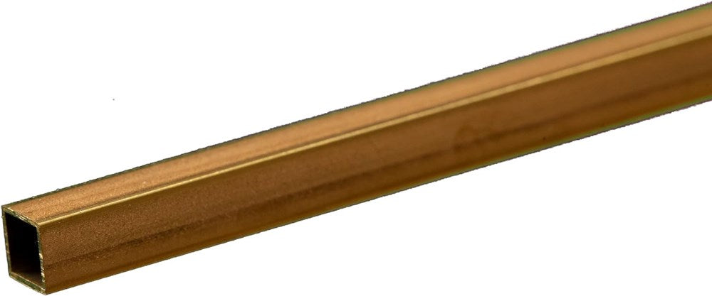 K&S 8153 Brass Square Tube 3/16 x 0.014 - 12" Length