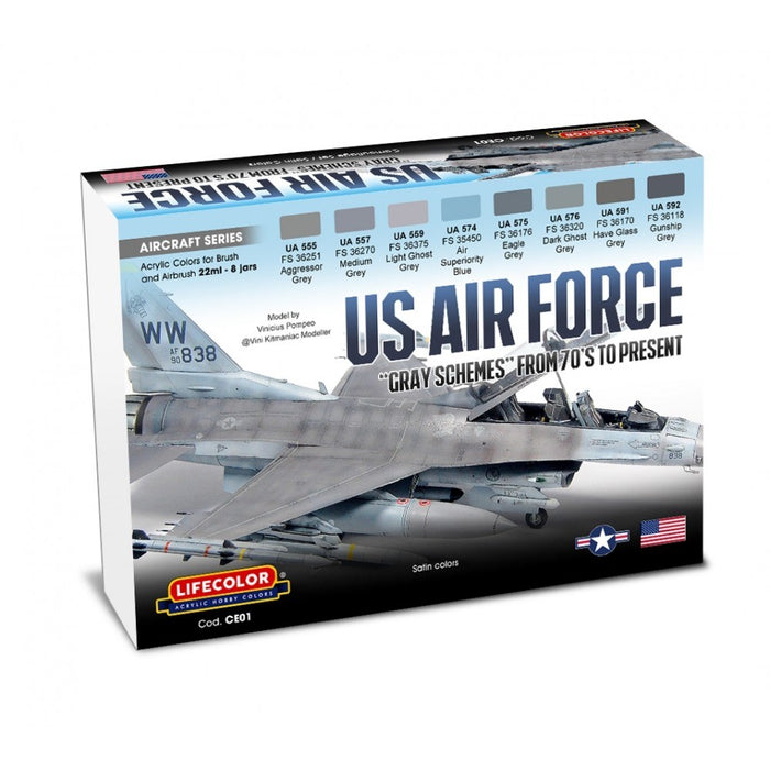 Lifecolor CE01 Modern USAF "Gray Schemes" (8 pk - 22ml)