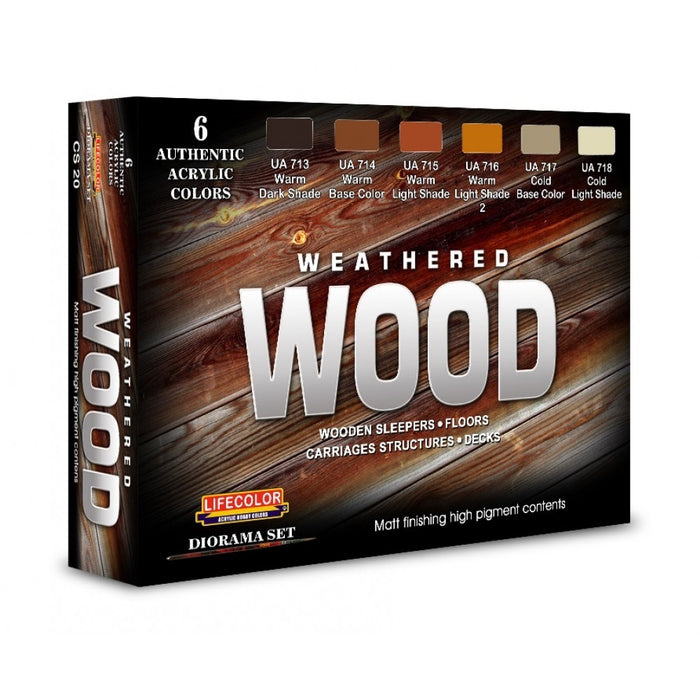 Lifecolor CS20 Weathered Wood Set (6 pk - 22ml)