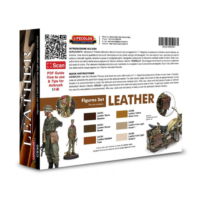 Lifecolor CS30 Leather Set (6 pk - 22ml)