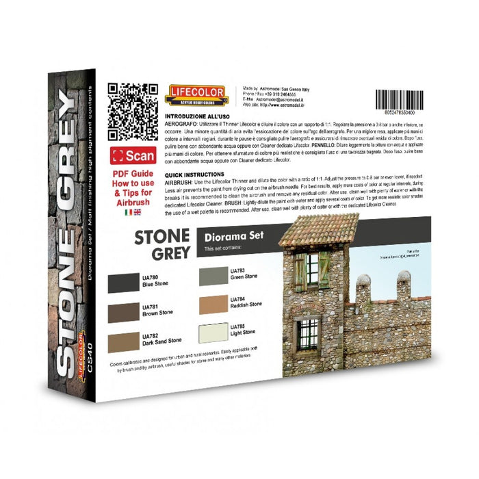 Lifecolor CS40 Stone Grey Set (6 pk - 22ml)