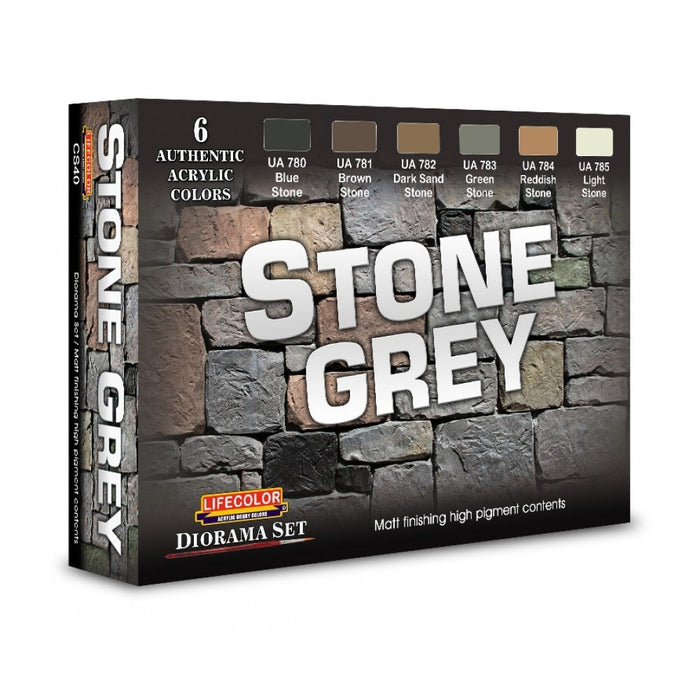 Lifecolor CS40 Stone Grey Set (6 pk - 22ml)