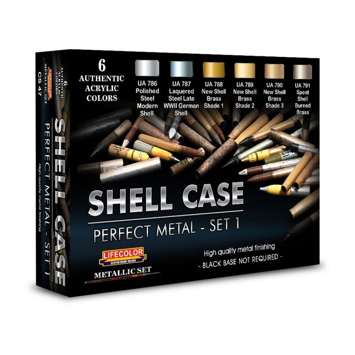 Lifecolor CS47 Shell Case Perfect Metal - Set 1 (6 pk - 22ml)