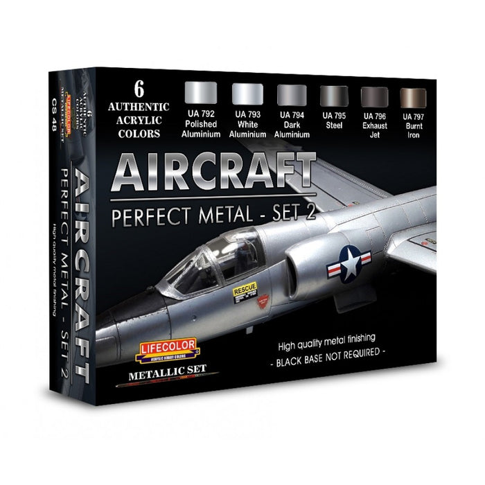 Lifecolor CS48 Aircraft Perfect Metal - Set 2 (6 pk - 22ml)
