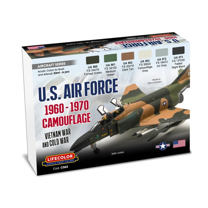 Lifecolor CS62 USAF Camouflage Set 1960-1970 (6 pk - 22ml)