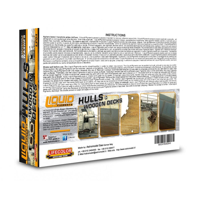 Lifecolor LP04 Liquid Pigments Hulls & Wooden Decks Set (6 pk - 22ml)