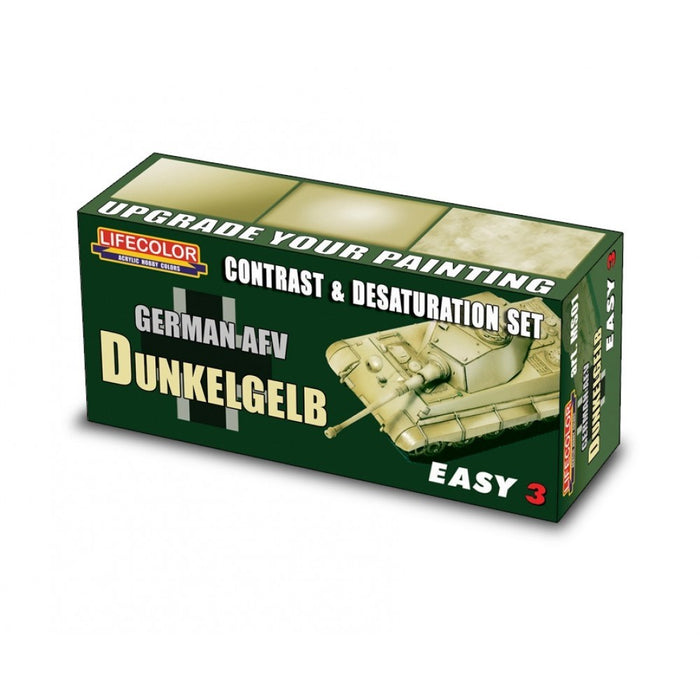 Lifecolor MS01 Dunkelgelb - German AFV Easy-3 Set (3 pk - 22ml)