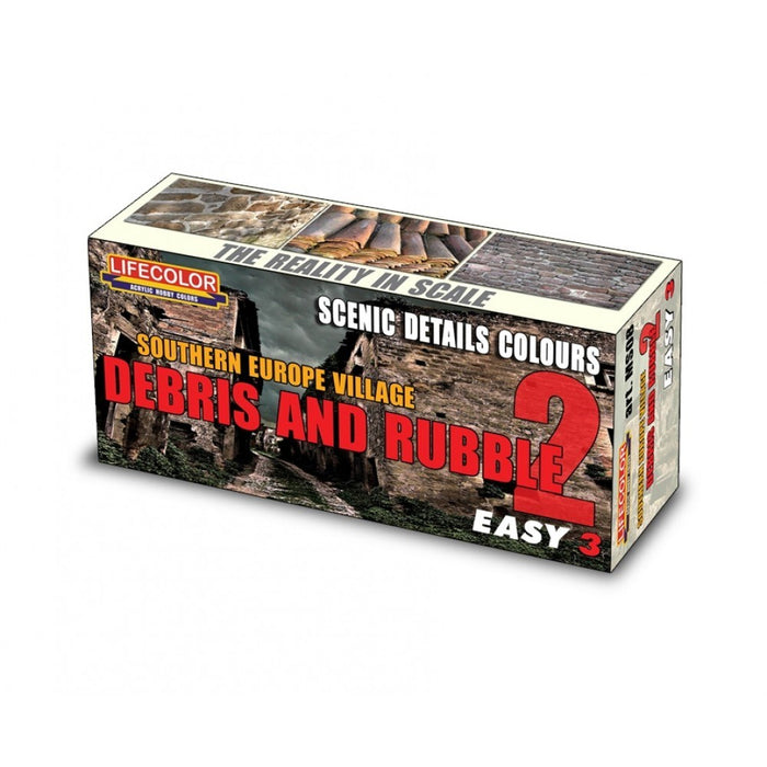 Lifecolor MS08 Debris and Rubble #2 Easy-3 Set (3 pk - 22ml)
