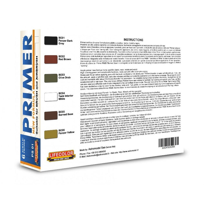 Lifecolor PS01 Coloured Primer Set - New Formula