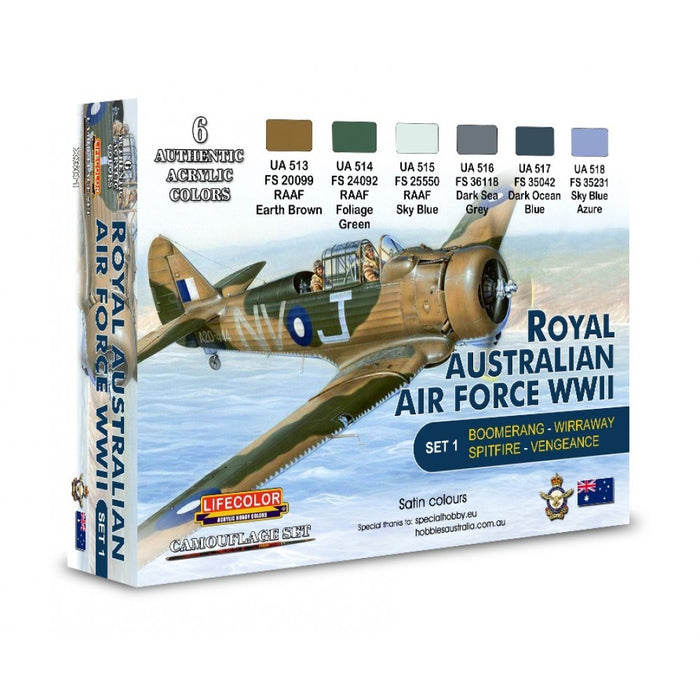 Lifecolor XS01 WWII Royal Australian Airforce Set 1 (6 pk - 22ml)