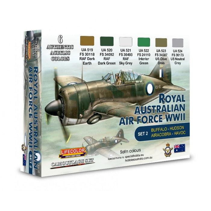 Lifecolor XS02 WWII Royal Australian Airforce Set 2 (6 pk - 22ml)