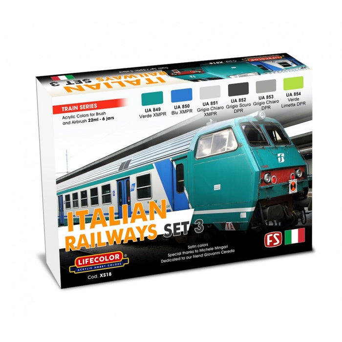 Lifecolor XS18 Italian Railways Set #3 (6 x 22ml)
